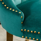 A&A Furniture,Nikki Collection Modern, High-end Tufted Solid Wood Contemporary Velvet Upholstered Dining Chair with Golden Stainless Steel Plating Legs,Nailhead Trim,Set of 2，Black and Gold, SW1601GN - Grand Goldman Shop
