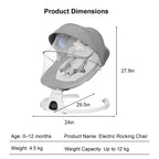 Baby Swing Infant Swing Electric Toddler Baby Rocker Portable for Newborn Boy Girl, 5 Natural Motion Speeds with Remote Contr