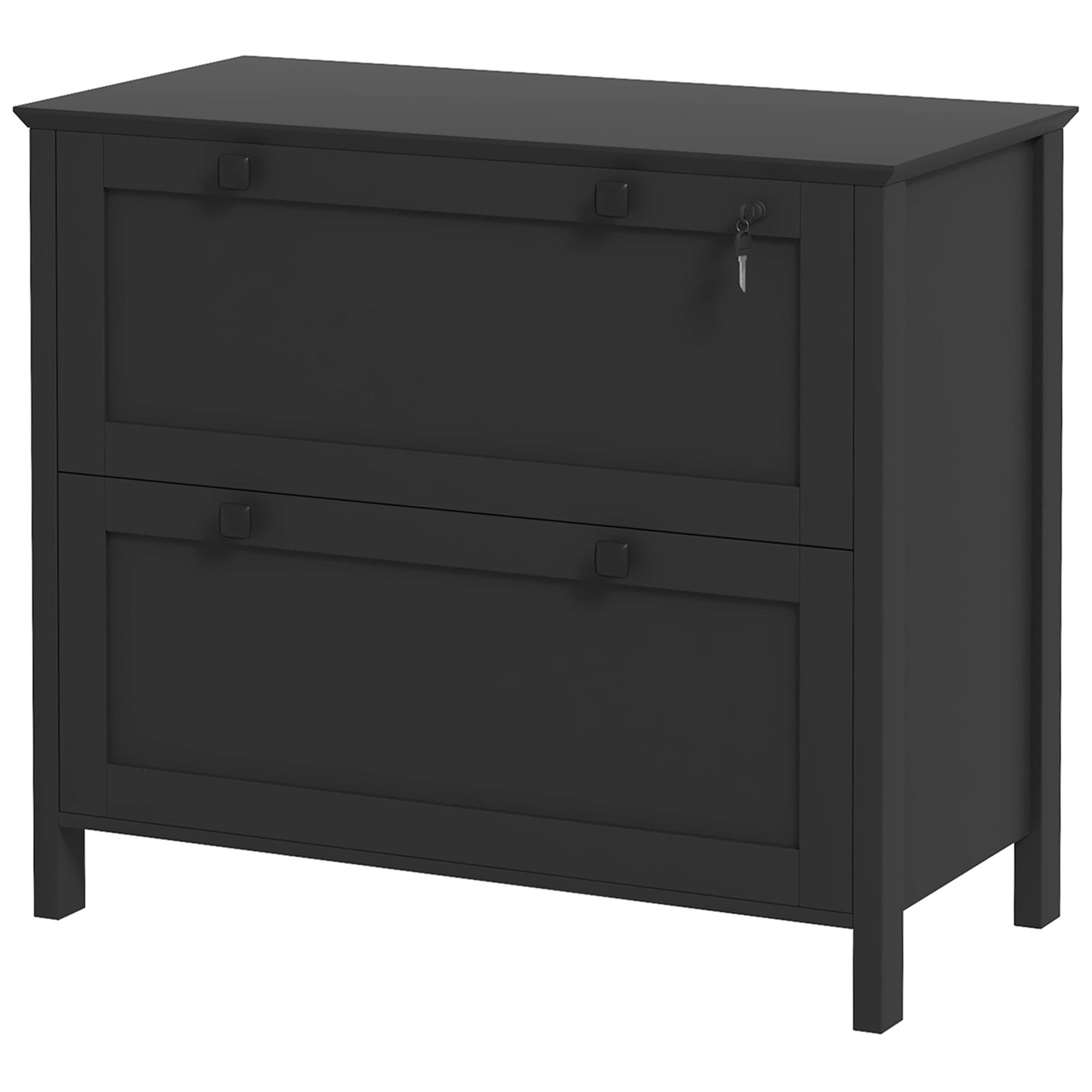 HOMCOM 2 Drawer File Cabinet with Lock, Lateral Filing Cabinet with Keys and Adjustable Hanging Bar for Letter, A4 and Legal 