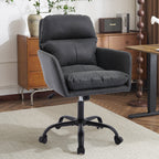 TY Adjustable Office Chair, Ergonomic Swivel Chair, Black Leather, Comfortable for Long Sitting, Versatile Home and Office Us