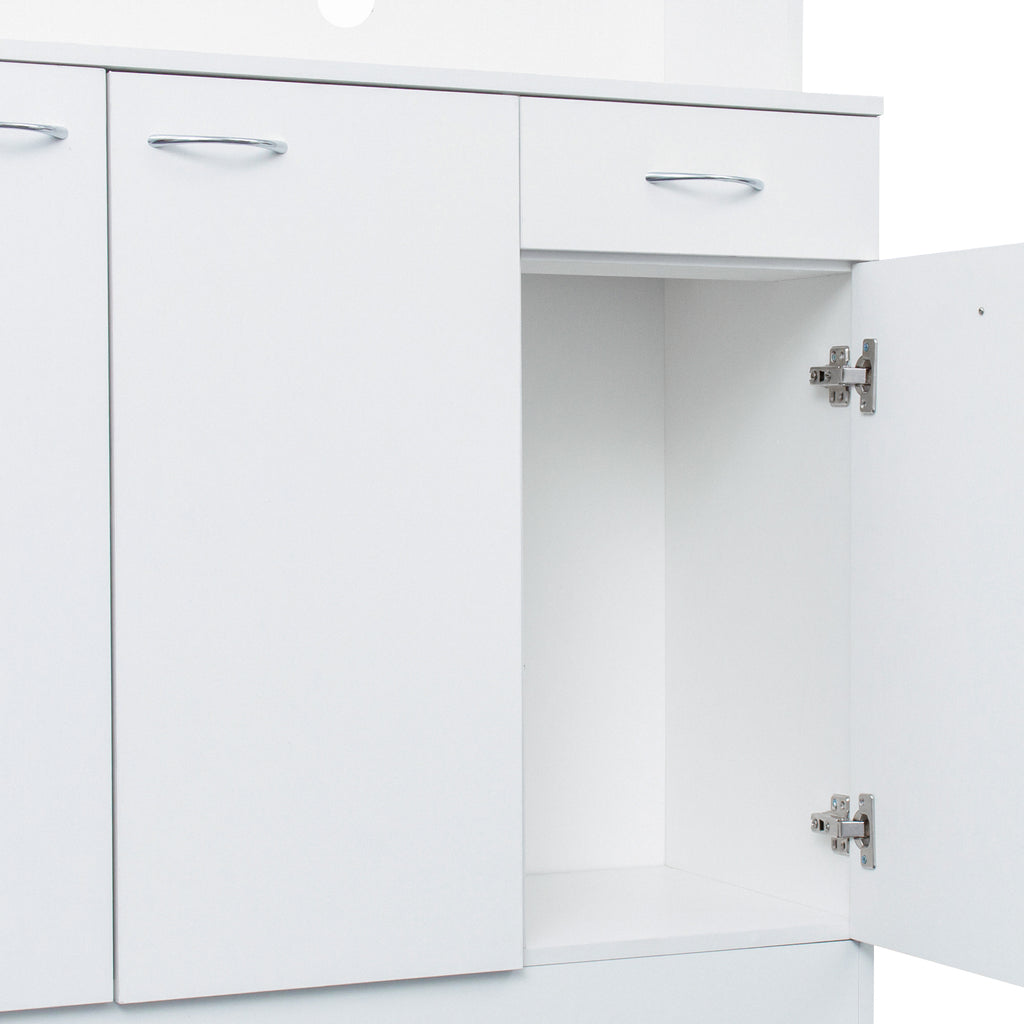 70.87' Tall Wardrobe& Kitchen Cabinet, with 6-Doors, 1-Open Shelves and 1-Drawer for bedroom,White - Grand Goldman Shop