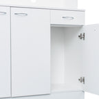 70.87' Tall Wardrobe& Kitchen Cabinet, with 6-Doors, 1-Open Shelves and 1-Drawer for bedroom,White - Grand Goldman Shop