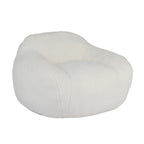 Giant Bean Bag Chair for Adults, Spacious Memory Foam Bean Bag Sofa with Armrests in Off White Teddy Fabric, Comfy Seating for Living Room or Bedroom - Grand Goldman Shop
