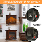 23 inch electric fireplace insert heater with log set & realistic flame, overheating protection without control - Grand Goldman Shop