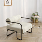 Living room iron sofa chair, lazy individual chair, balcony leisure chair (Color: Beige) - Grand Goldman Shop