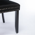 Nikki Collection Modern, High-end Tufted Solid Wood Contemporary Velvet Upholstered Dining Chair with Wood Legs Nailhead Trim 2-Pcs Set, Black, SW2001BK - Grand Goldman Shop