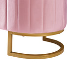 Elegant Upholstered Velvet Storage Ottoman with Button-Tufted,Storage Bench with Metal Legs for Bedroom,Living Room,Fully Assembled Except Legs,Pink - Grand Goldman Shop
