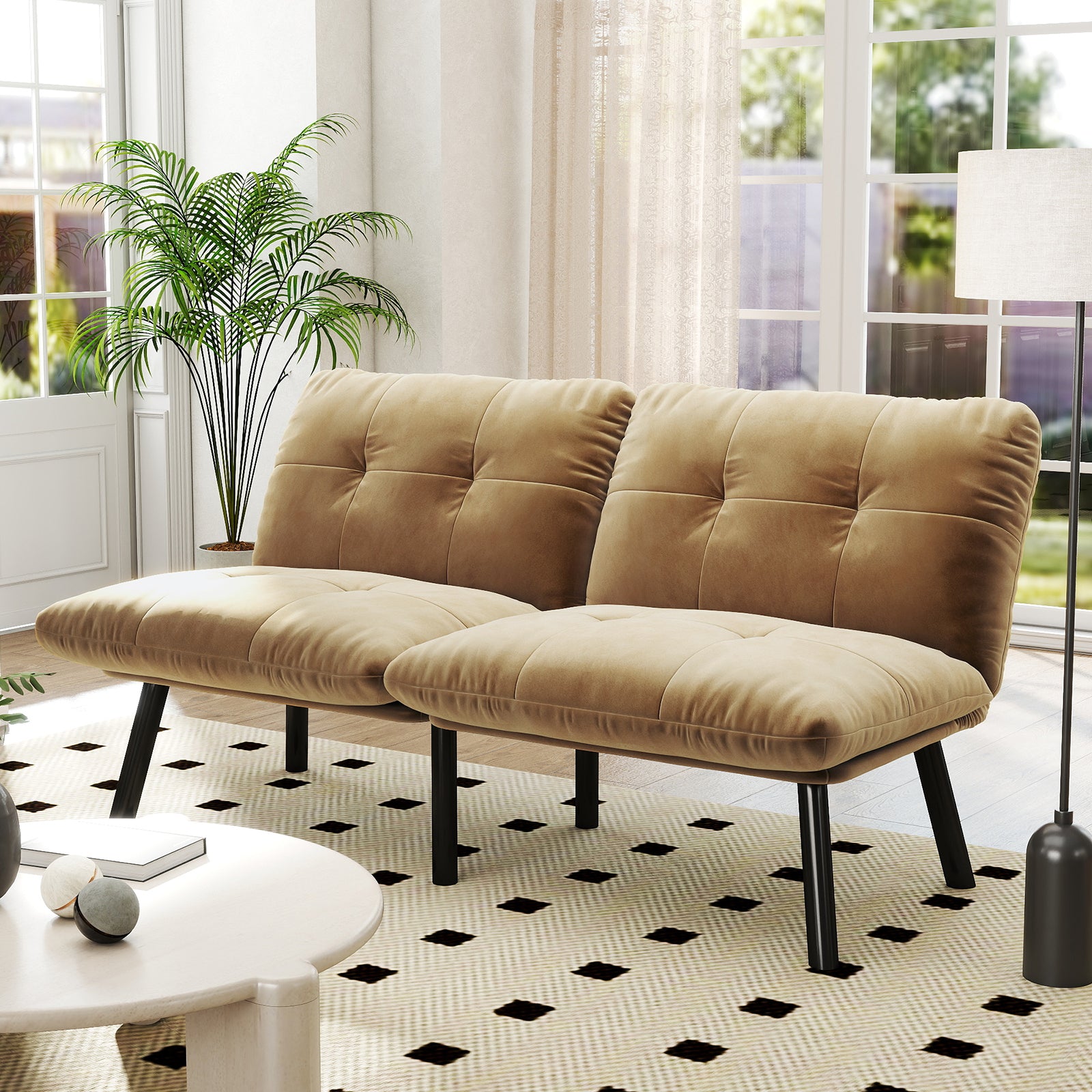 Brown Convertible Folding Modern sofa Bed - Grand Goldman Shop