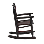Oak Style Children's Rocking Chair for Indoor or Outdoor - Espresso Populus Wood - 14.17 x 18.90 x 22.44 inches - Grand Goldm
