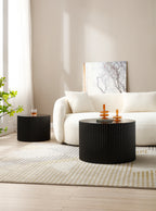 Nesting Table Set of 2, MDF Coffee Table set for Living Room/Leisure Area,Black(Same Sku:W876P252128) - Grand Goldman Shop