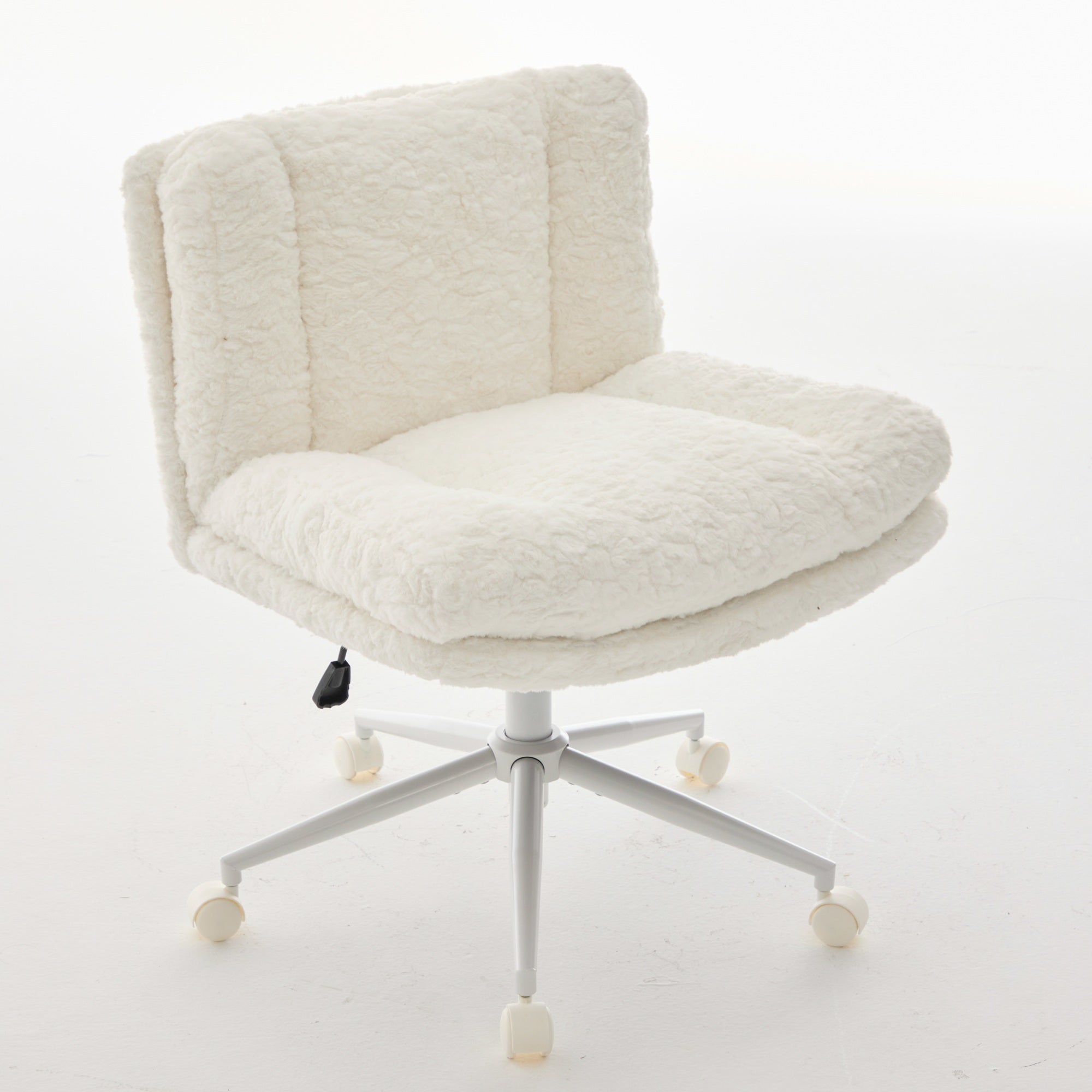 W26.4 inch  Wider Seat Office Chair,Artificial rabbit hair Home Office Chair with Metal Base,Adjustable Desk Chair Swivel Off