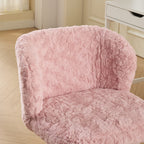 Stylish A&A Furniture Office Chair,Artificial rabbit hair Home Office Chair with Metal Base,Adjustable Desk Chair Swivel Offi