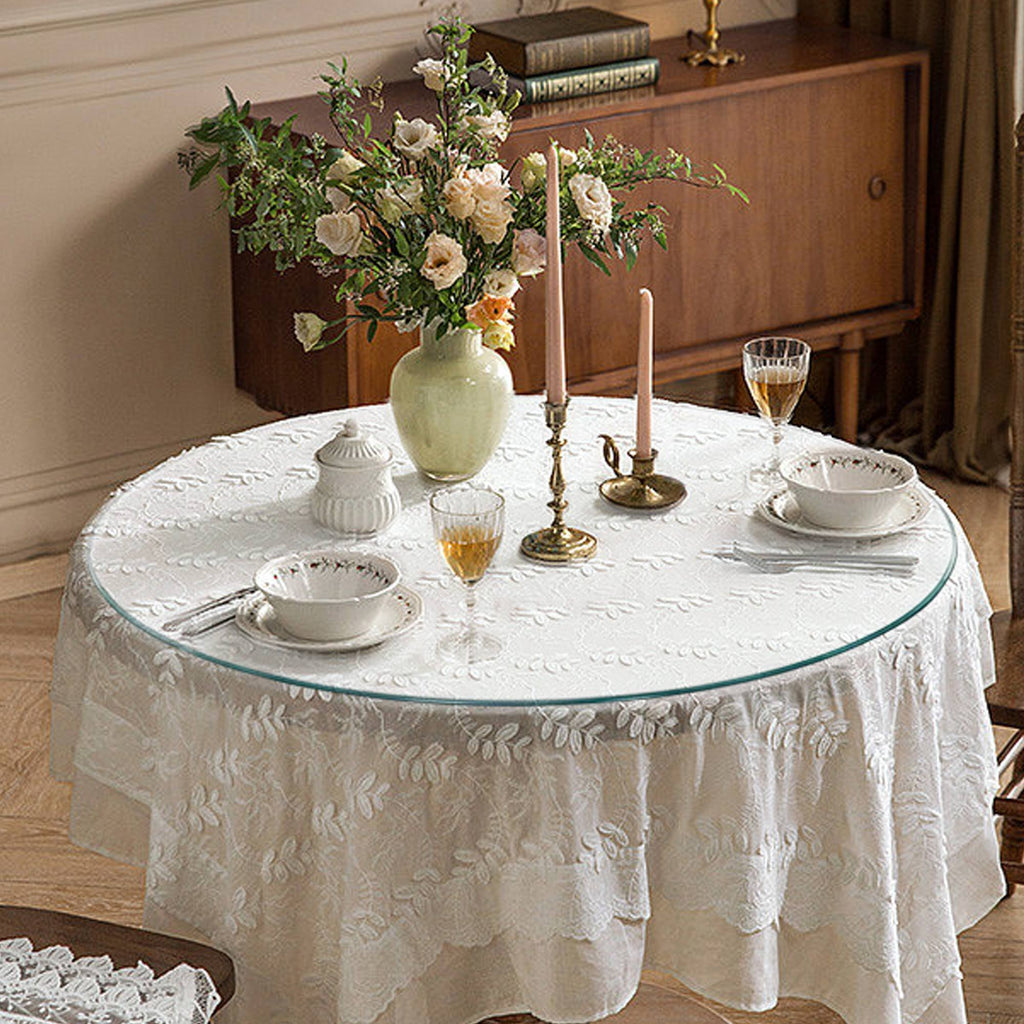 size:18.11 inch.Tempered glass table top round transparent table surface round glass table top round glass sheet. - Grand Goldman Shop