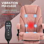 Vinsetto Massage Office Chair with Foot Rest, Executive Office Chair with 6 Vibration Point and Heat, Reclining Computer Chai