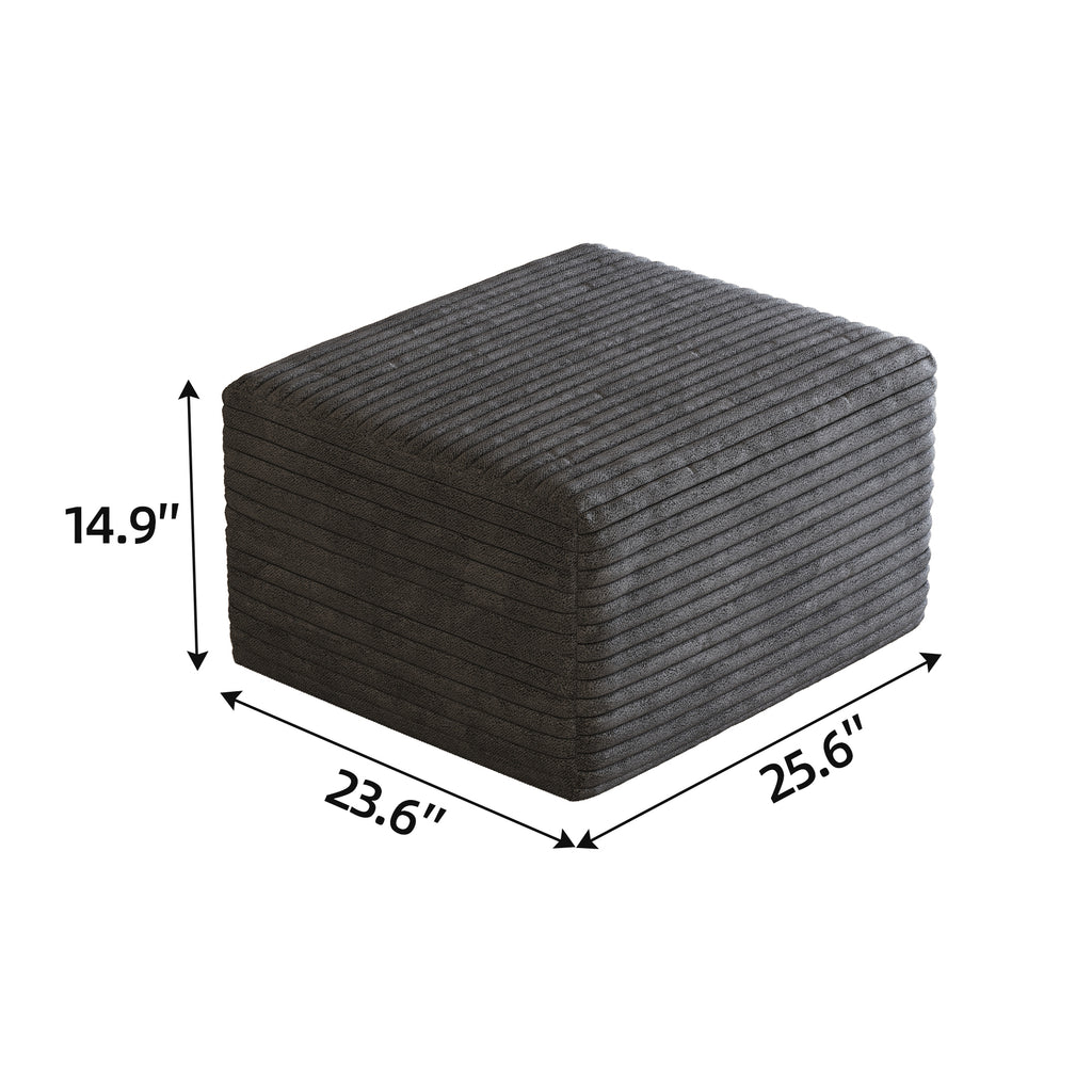 Sofa ottoman ,No Assembly Required,Dark Grey(Plush Corduroy Fabric) - Grand Goldman Shop