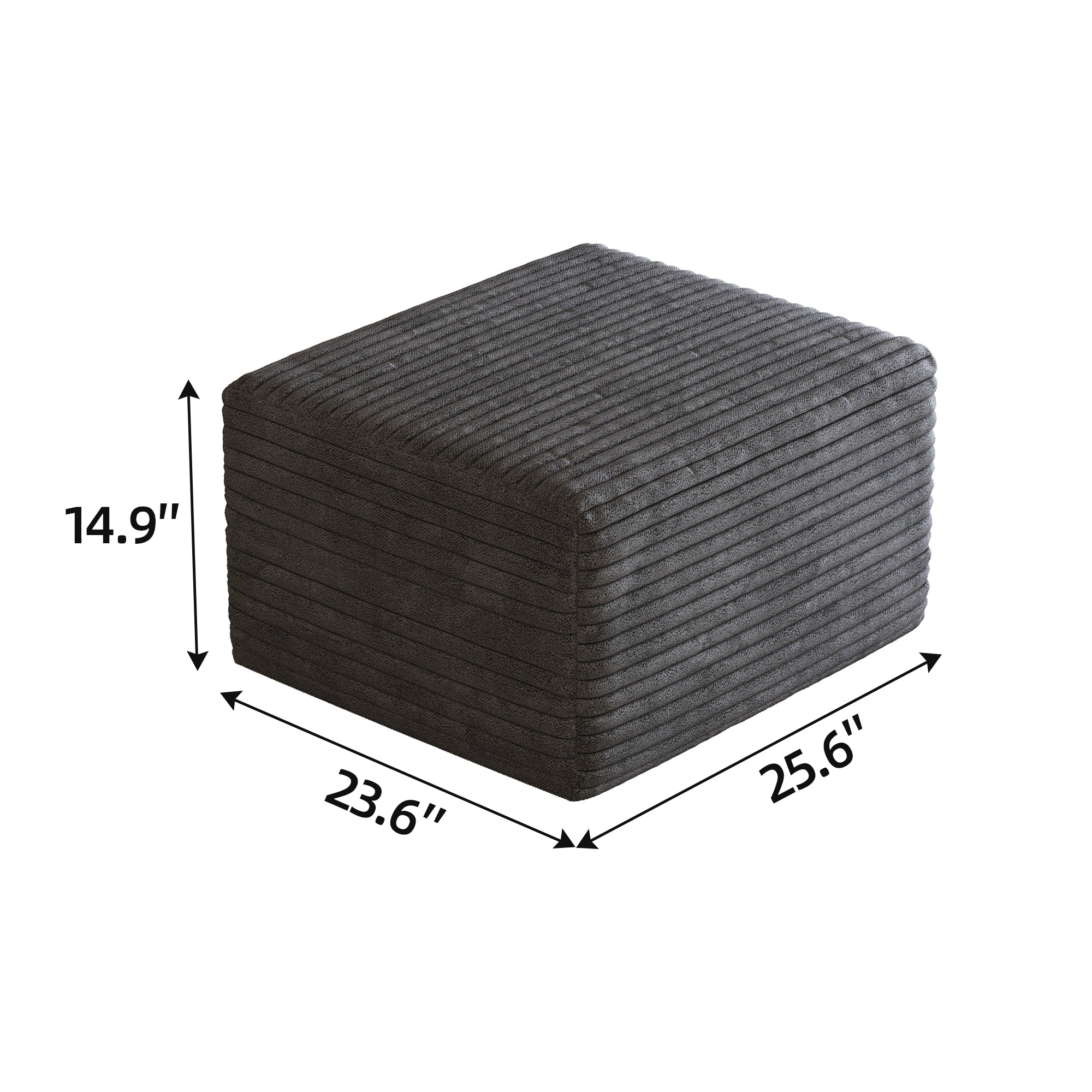 Sofa ottoman ,No Assembly Required,Dark Grey(Plush Corduroy Fabric) - Grand Goldman Shop