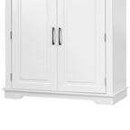 K&K 71' Tall Kitchen Pantry Cabinet with 3 Pull Out Cabinet Organizers, Farmhouse Embossed Texture Storage Cabinet with 6 Door Shelves, 2 Drawers, Freestanding Cupboard for Kitchen, Dining Room White - Grand Goldman Shop