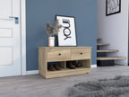 Tulip Storage Bench, Two Drawers, Two Shelves - Grand Goldman Shop