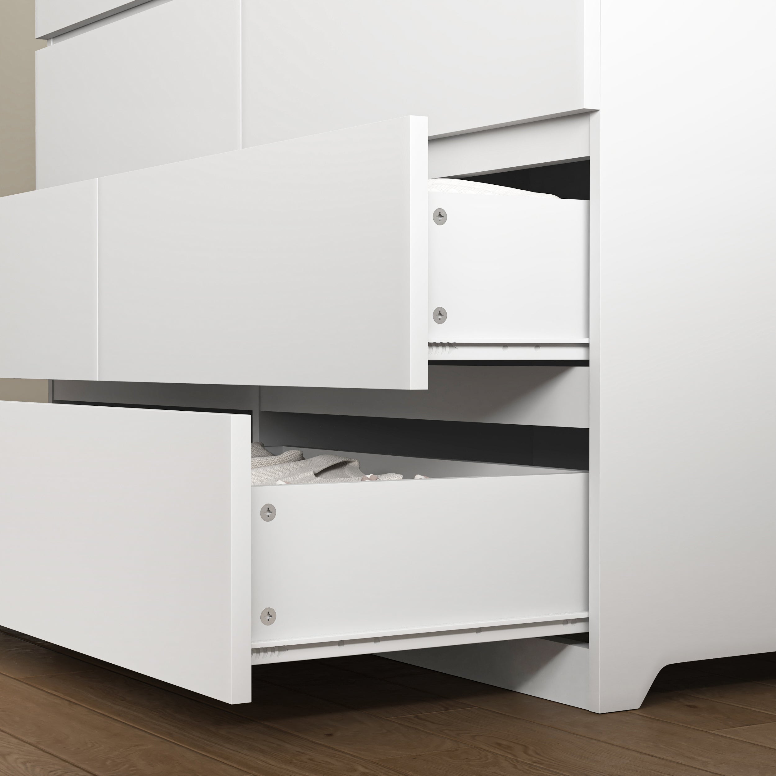 8 Drawers Dresser for Bedroom, Wood Bedroom Dresser Modern Drawer Chest, 8 Chest of Drawer, Tall Dresser for Closet, Dressers Organizer for Living Room, Closet, White - Grand Goldman Shop