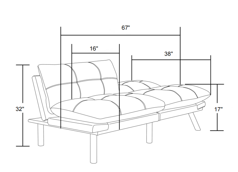 Navy Blue Convertible Folding Modern sofa Bed - Grand Goldman Shop