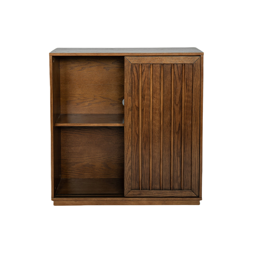 Mid Century Sideboard with 2 Sliding Door & Solid Wood Decorative Strips, Storage Cabinet for Living Room, Kitchen, Dining, Entryway, Hallway - Grand Goldman Shop