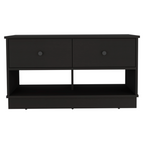 Hamilton Storage Bench, Two Open Shelves, Two Drawers -Black - Grand Goldman Shop