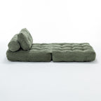 Folding Sofa Bed, Convertible Sleeper Chair with Pillow Foldable Mattress with Back Support, Portable Fold Out Chair Bed Comfy Floor Sofa Lounge for Living Room Bedroom, Green, Single - Grand Goldman Shop