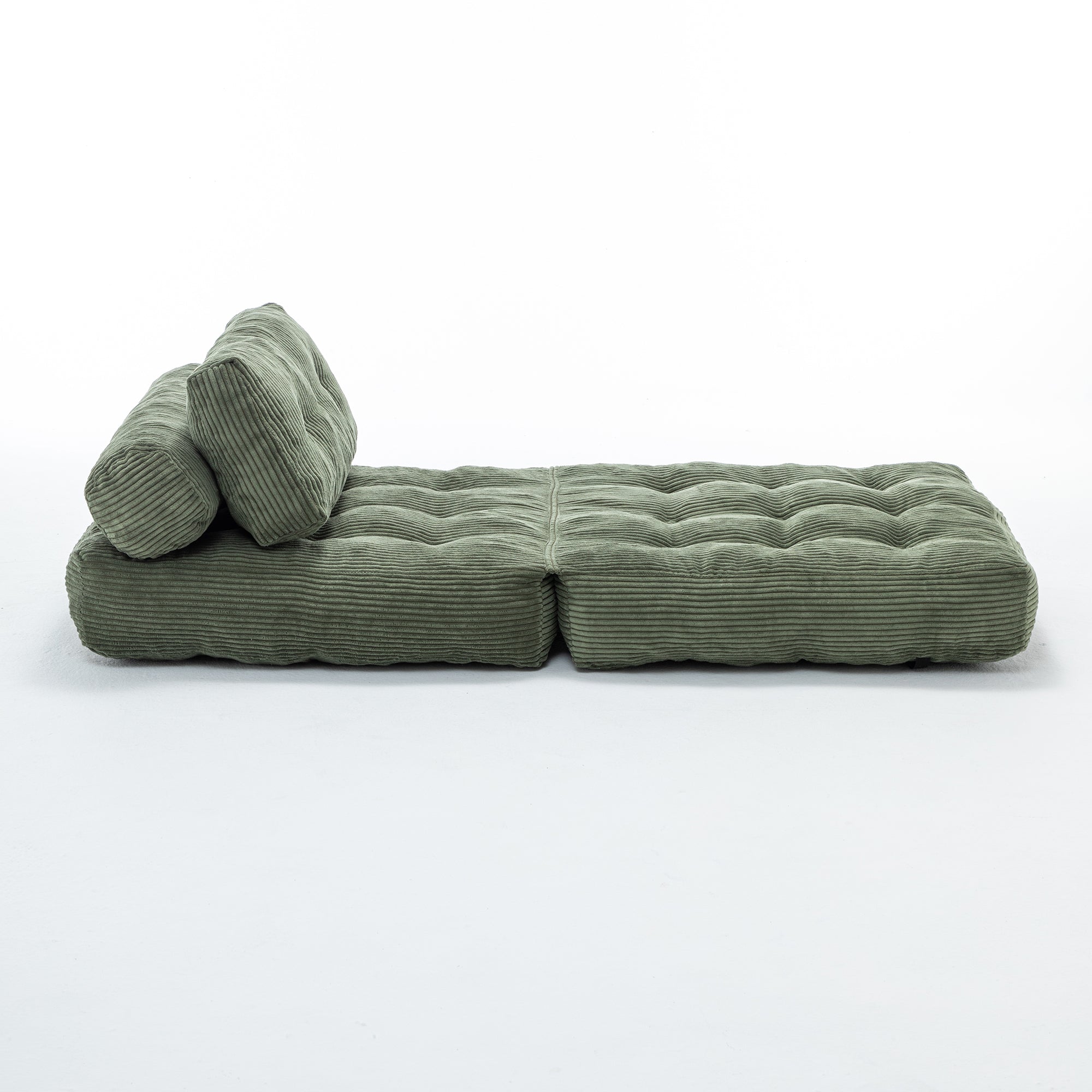 Folding Sofa Bed, Convertible Sleeper Chair with Pillow Foldable Mattress with Back Support, Portable Fold Out Chair Bed Comfy Floor Sofa Lounge for Living Room Bedroom, Green, Single - Grand Goldman Shop