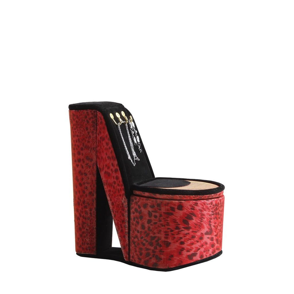 9' Tall Display Jewelry Box with Hooks, High Heel Shoe Design, Leopard Print - Grand Goldman Shop