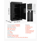 Wall Safe, 3-Tier Hidden Wall Safe with Fingerprint, Password, Key & Turning Knob, Q235 Cold-Rolled Steel In-Wall Box with Ad