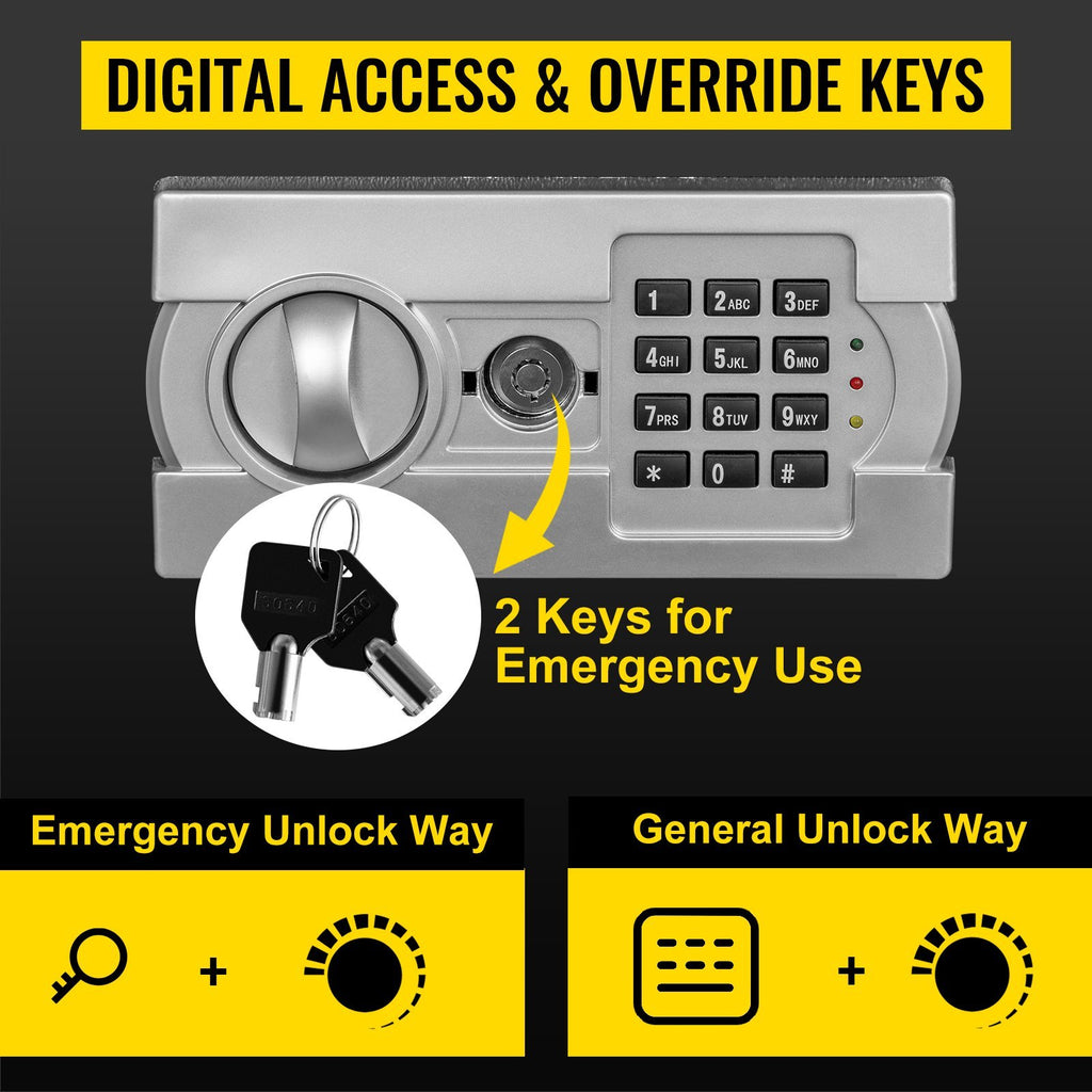 Digital Depository Safe 1.7 Cubic Feet Made of Carbon Steel Electronic Code Lock Depository Safe with Deposit Slot with Two E