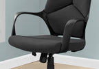 Office Chair, Adjustable Height, Swivel, Ergonomic, Armrests, Computer Desk, Work, Black Fabric, Black Metal, Contemporary, M