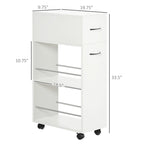 HOMCOM 3- tier Slim Storage Cart, Rolling Narrow Kitchen Cart on Wheels for Small Place, Slide Out Side Utility Cart for Bathroom, Laundry - Grand Goldman Shop