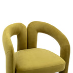 Contemporary Designed Velvet Fabric Upholstered Accent/Dining Chair /Barrel Side Chairs Kitchen Armchair for Living Room set of 2 (Olive Velvet) - Grand Goldman Shop