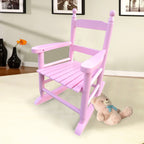 Children's Rocking Chair Light Pink Solid Wood Durable Indoor Outdoor | Premium Home Decor - Grand Goldman