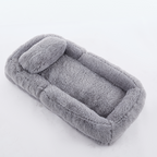 [NEW ARRIVED] [VIDEO PROVIDED] Human Dog Bed,Lazy Sofa,5-Position Adjustable Convertible,Floor Gaming Chair,bedroom, living room,Suitable for gaming, meditation,relaxation,Plush Fabric,Light Gray - Grand Goldman Shop