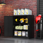 Metal Storage Cabinet with 2 Doors and 2 Shelves, Lockable Steel Storage Cabinet for Office, Garage, Warehouse | Premium Home