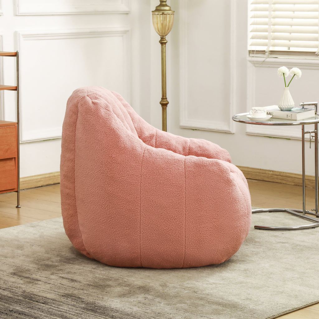 Comfy Bean Bag Chair with Memory Foam Filler – Tufted Soft Stuffed Bean Bag Sofa for Dorm, Apartment, or Living Room – Pink - Grand Goldman Shop