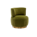 Swivel Barrel Chair, Round Armchairs with Wide Upholstered, Fluffy Velvet Fabric, Olive, 25.20'' x 25.59'' x 26.38'' - Grand Goldman Shop