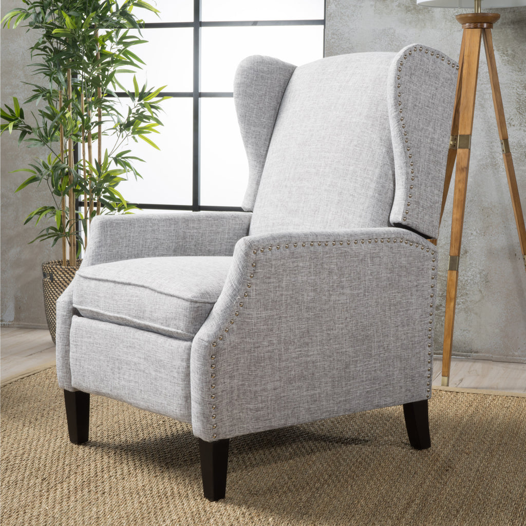 Westeros Wing Back Fabric Upholstered Recliner - Grand Goldman Shop