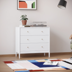 3 Drawer Dresser Chest, Modern White Storage Cabinet, MDF Wood Organizer for Bedroom, Living Room, Entryway, Small Space Furniture - Grand Goldman Shop