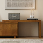 63' Mid-Century Modern Extendable TV Stand for TVs up to 75', Media Console TV Cabinet for Living Room, Farmhouse Entertainment Cabinet with Storage & Adjustable Panel - Grand Goldman Shop