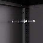 Black Heavy Duty Metal Storage Cabinet with Lock, 2-Door File Cabinet with 2 Adjustable Shelves for Home, Office, Garage (35.