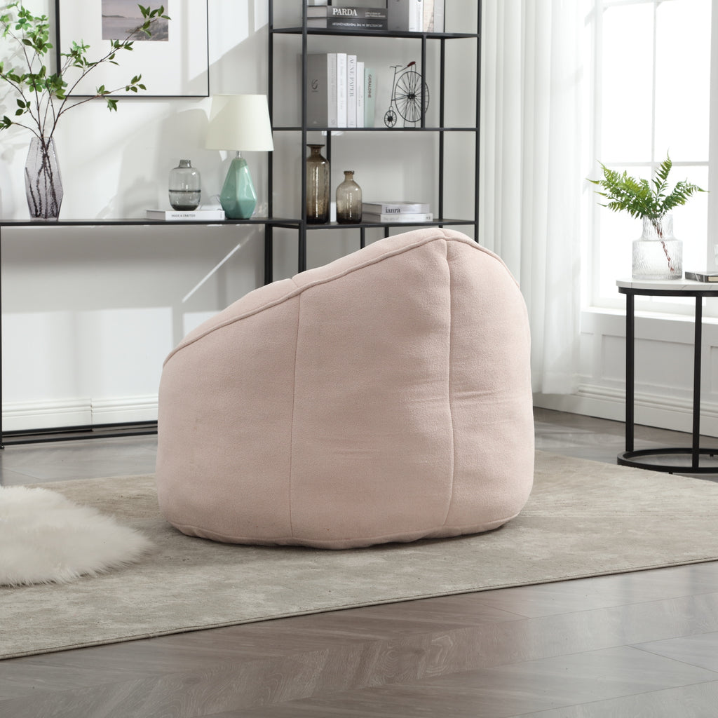 Bedding Bean Bag Sofa Chair with High-Pressure Foam and Footrest, Pink Microfiber - Grand Goldman Shop