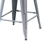 Modern Light Weight Industrial Contemporary Rustic Vintage Costal Metal Barstools with Bucket Back and 4 Leg Design, Seat Bar