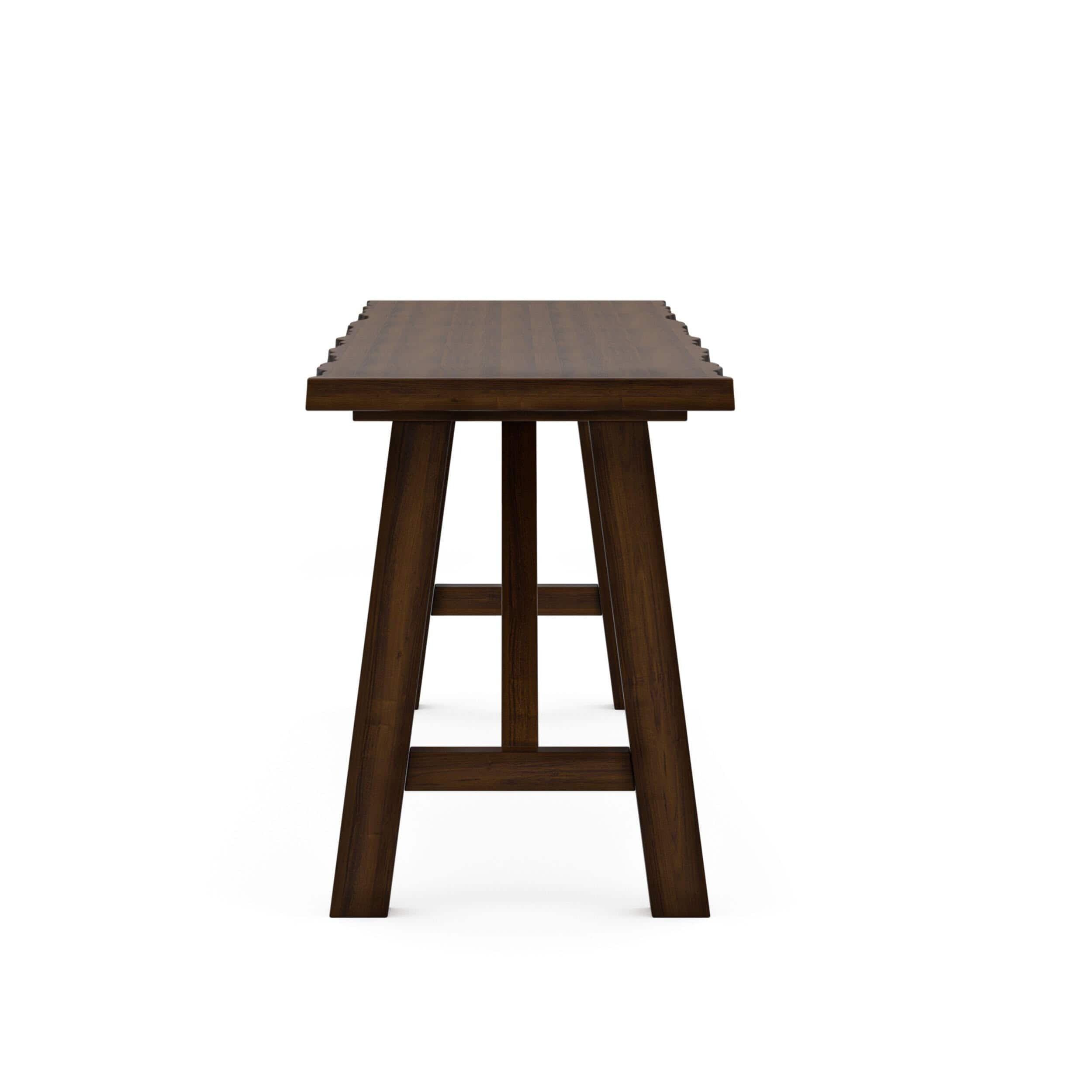 Rustic Walnut Finish 1pc Bench Only Live Edge Design Distressed Wood Seat Dining Room Furniture Solid wood Bench - Grand Goldman Shop