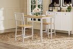 Dining Table Set, Bar Table with 2 Dining chairs, Kitchen Table Counter with Chairs, Industrial for Kitchen Breakfast Table, Living Room, Party Room,Natural and White,35.4″L x23.6″W x 29.7″H - Grand Goldman Shop
