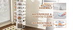 7-Tier Square Rotating Shoe Rack Tower with 360° Spinning Organizer, White - Grand Goldman Shop