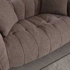 Cozy Beanbag Chair with High Resilience Foam Core for Two  -Brown Chenille, 66x35x25 inches - Grand Goldman Shop