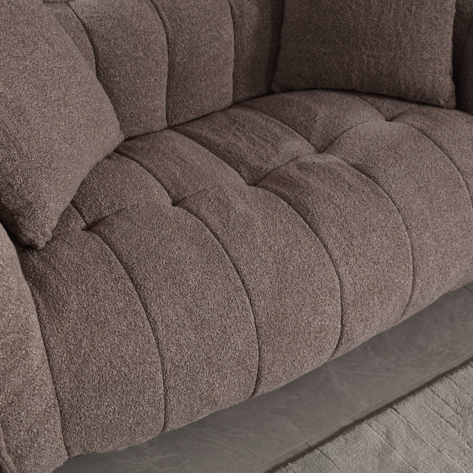 Cozy Beanbag Chair with High Resilience Foam Core for Two  -Brown Chenille, 66x35x25 inches - Grand Goldman Shop